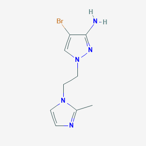 molecular formula C9H12BrN5 B13542950 4-Bromo-1-(2-(2-methyl-1h-imidazol-1-yl)ethyl)-1h-pyrazol-3-amine 