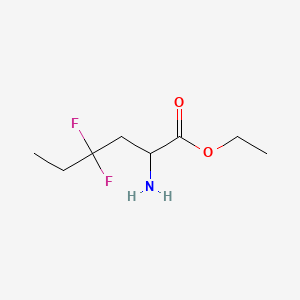 molecular formula C8H15F2NO2 B13542981 Ethyl 2-amino-4,4-difluorohexanoate 