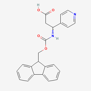 molecular formula C23H20N2O4 B13543036 (3R)-3-(9H-fluoren-9-ylmethoxycarbonylamino)-3-pyridin-4-ylpropanoic acid CAS No. 511272-44-9