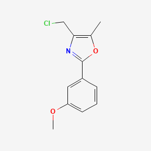 molecular formula C12H12ClNO2 B1354304 4-(氯甲基)-2-(3-甲氧基苯基)-5-甲基-1,3-恶唑 CAS No. 755030-85-4