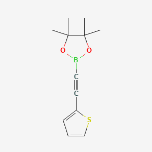 B1354309 4,4,5,5-Tetramethyl-2-(2-thienylethynyl)-1,3,2-dioxaborolane CAS No. 634196-64-8