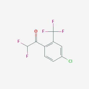 molecular formula C9H4ClF5O B13543092 1-(4-Chloro-2-trifluoromethyl-phenyl)-2,2-difluoro-ethanone 