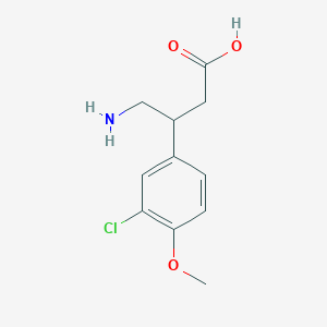 molecular formula C11H14ClNO3 B13543112 4-Amino-3-(3-chloro-4-methoxyphenyl)butanoic acid 