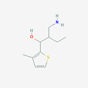 molecular formula C10H17NOS B13543119 2-(Aminomethyl)-1-(3-methylthiophen-2-yl)butan-1-ol 