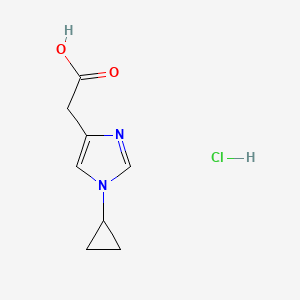 molecular formula C8H11ClN2O2 B13543123 2-(1-cyclopropyl-1H-imidazol-4-yl)aceticacidhydrochloride CAS No. 2825006-73-1