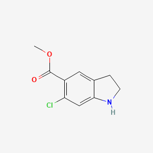 molecular formula C10H10ClNO2 B13543139 Methyl 6-chloro-2,3-dihydro-1H-indole-5-carboxylate CAS No. 162100-84-7