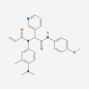 molecular formula C26H28N4O3 B13543148 N-[4-(dimethylamino)-3-methylphenyl]-N-{[(4-methoxyphenyl)carbamoyl](pyridin-3-yl)methyl}prop-2-enamide 