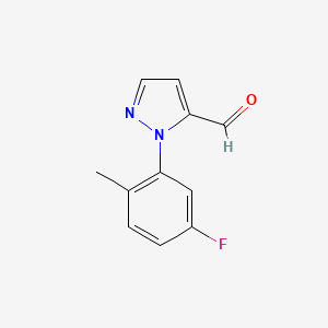 molecular formula C11H9FN2O B13543159 1-(5-fluoro-2-methylphenyl)-1H-pyrazole-5-carbaldehyde 