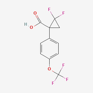 molecular formula C11H7F5O3 B13543191 22-Difluoro-1-(4-(trifluoromethoxy)phenyl)cyclopropane-1-carboxylic acid 