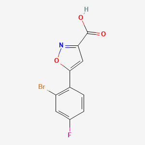 molecular formula C10H5BrFNO3 B13543202 5-(2-Bromo-4-fluorophenyl)-1,2-oxazole-3-carboxylic acid 