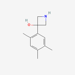 molecular formula C12H17NO B13543218 3-(2,4,5-Trimethylphenyl)azetidin-3-ol 