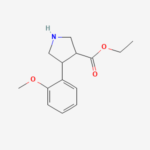 molecular formula C14H19NO3 B13543232 Ethyl 4-(2-methoxyphenyl)pyrrolidine-3-carboxylate 