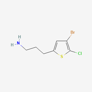 molecular formula C7H9BrClNS B13543275 3-(4-Bromo-5-chlorothiophen-2-yl)propan-1-amine 