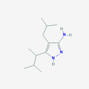 molecular formula C12H23N3 B13543290 4-Isobutyl-3-(3-methylbutan-2-yl)-1h-pyrazol-5-amine 