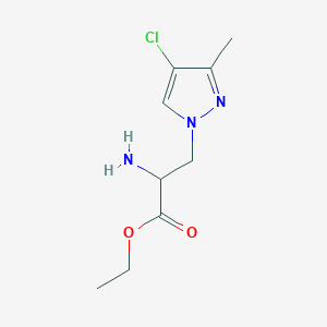 Ethyl 2-amino-3-(4-chloro-3-methyl-1h-pyrazol-1-yl)propanoate