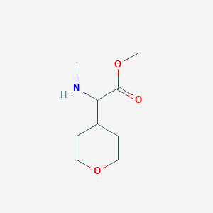 molecular formula C9H17NO3 B13543316 Methyl 2-(methylamino)-2-(oxan-4-yl)acetate 