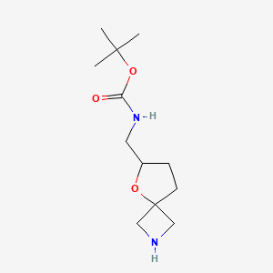 molecular formula C12H22N2O3 B13543347 tert-butylN-({5-oxa-2-azaspiro[3.4]octan-6-yl}methyl)carbamate CAS No. 2164953-43-7