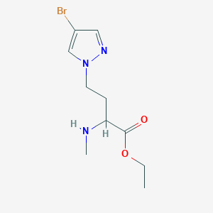 molecular formula C10H16BrN3O2 B13543453 Ethyl 4-(4-bromo-1h-pyrazol-1-yl)-2-(methylamino)butanoate 