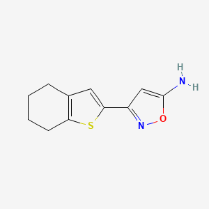 molecular formula C11H12N2OS B13543461 3-(4,5,6,7-Tetrahydrobenzo[b]thiophen-2-yl)isoxazol-5-amine 