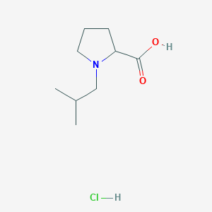 molecular formula C9H18ClNO2 B13543520 1-Isobutylpyrrolidine-2-carboxylic acid hydrochloride 