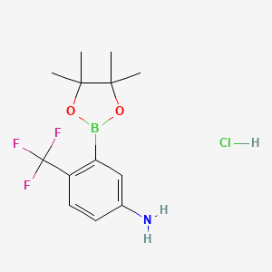 3-(Tetramethyl-1,3,2-dioxaborolan-2-yl)-4-(trifluoromethyl)aniline hydrochloride