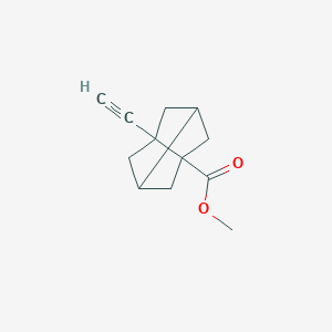 molecular formula C12H14O2 B13543550 Methyl5-ethynyltricyclo[3.3.0.0,3,7]octane-1-carboxylate 