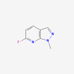 molecular formula C7H6FN3 B13543561 6-fluoro-1-methyl-1H-pyrazolo[3,4-b]pyridine 