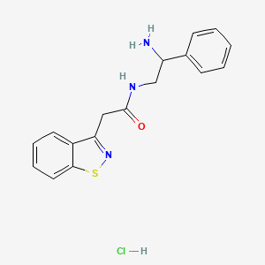 molecular formula C17H18ClN3OS B13543586 N-(2-amino-2-phenylethyl)-2-(1,2-benzothiazol-3-yl)acetamide hydrochloride 