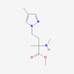 Methyl 2-methyl-4-(4-methyl-1h-pyrazol-1-yl)-2-(methylamino)butanoate