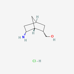 molecular formula C8H16ClNO B13543638 rac-[(1R,2S,4S,6R)-6-aminobicyclo[2.2.1]heptan-2-yl]methanolhydrochloride 