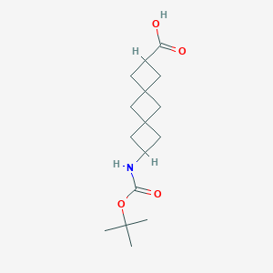 molecular formula C16H25NO4 B13543646 8-((Tert-butoxycarbonyl)amino)dispiro[3.1.36.14]decane-2-carboxylic acid 