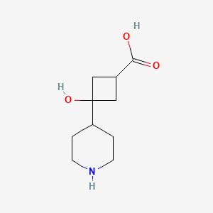 (1s,3s)-3-Hydroxy-3-(piperidin-4-yl)cyclobutane-1-carboxylic acid