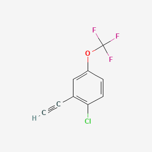 molecular formula C9H4ClF3O B13543692 1-Chloro-2-ethynyl-4-(trifluoromethoxy)benzene CAS No. 2866308-29-2