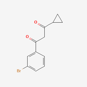 molecular formula C12H11BrO2 B13543700 1-(3-Bromophenyl)-3-cyclopropylpropane-1,3-dione 