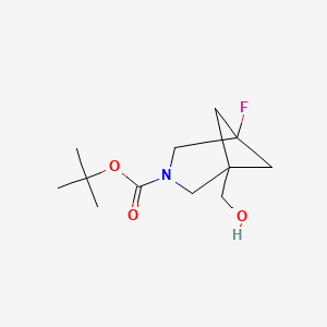 molecular formula C12H20FNO3 B13543722 Tert-butyl 1-fluoro-5-(hydroxymethyl)-3-azabicyclo[3.1.1]heptane-3-carboxylate 