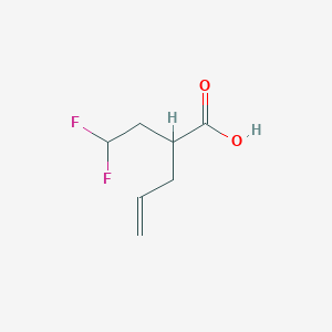 molecular formula C7H10F2O2 B13543734 2-(2,2-Difluoroethyl)pent-4-enoic acid 