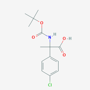 molecular formula C14H18ClNO4 B13543736 2-{[(Tert-butoxy)carbonyl]amino}-2-(4-chlorophenyl)propanoic acid 