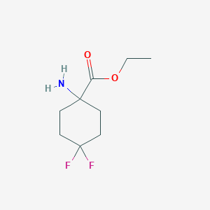 molecular formula C9H15F2NO2 B13543738 Ethyl 1-amino-4,4-difluorocyclohexane-1-carboxylate 