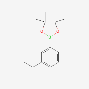 molecular formula C15H23BO2 B13543830 2-(3-Ethyl-4-methylphenyl)-4,4,5,5-tetramethyl-1,3,2-dioxaborolane 