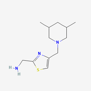 molecular formula C12H21N3S B13543866 (4-((3,5-Dimethylpiperidin-1-yl)methyl)thiazol-2-yl)methanamine 