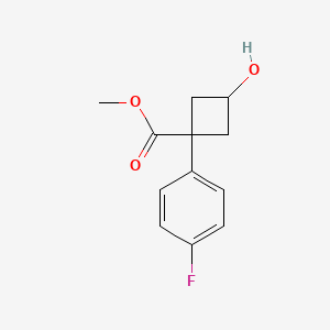 Rac-methyl(1s,3s)-1-(4-fluorophenyl)-3-hydroxycyclobutane-1-carboxylate,cis