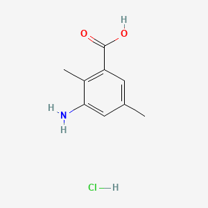 molecular formula C9H12ClNO2 B13543882 3-Amino-2,5-dimethylbenzoicacidhydrochloride 