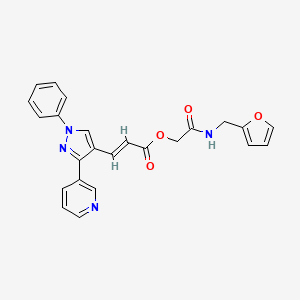 {[(furan-2-yl)methyl]carbamoyl}methyl(2E)-3-[1-phenyl-3-(pyridin-3-yl)-1H-pyrazol-4-yl]prop-2-enoate