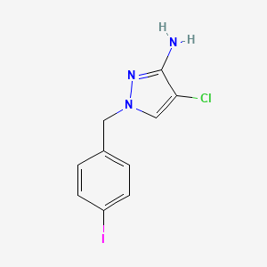 molecular formula C10H9ClIN3 B13543951 4-Chloro-1-(4-iodobenzyl)-1h-pyrazol-3-amine 