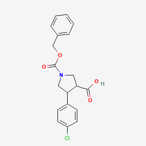 4-(4-chlorophenyl)-1-phenylmethoxycarbonylpyrrolidine-3-carboxylic acid