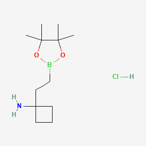 1-(2-(4,4,5,5-Tetramethyl-1,3,2-dioxaborolan-2-yl)ethyl)cyclobutan-1-amine hydrochloride