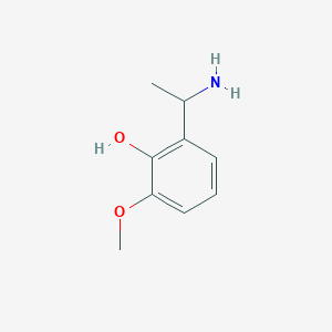 molecular formula C9H13NO2 B13543992 2-(1-Aminoethyl)-6-methoxyphenol 