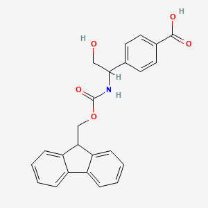 molecular formula C24H21NO5 B13543997 4-[1-({[(9H-fluoren-9-yl)methoxy]carbonyl}amino)-2-hydroxyethyl]benzoicacid 