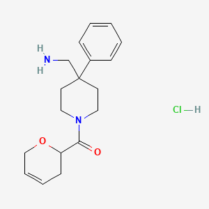 molecular formula C18H25ClN2O2 B13543998 1-[1-(3,6-dihydro-2H-pyran-2-carbonyl)-4-phenylpiperidin-4-yl]methanamine hydrochloride 