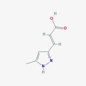 molecular formula C7H8N2O2 B13544013 (2e)-3-(5-Methyl-1h-pyrazol-3-yl)prop-2-enoic acid 